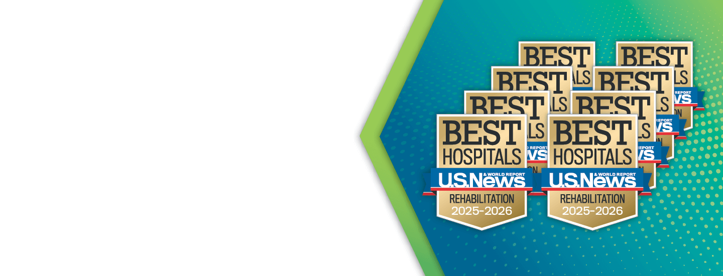 U.S. News Best Hospitals Awards badges on a green and white background.